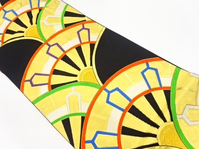 JAPANESE KIMONO / VINTAGE FUKURO OBI / WOVEN GENJIGURUMA PATTERN